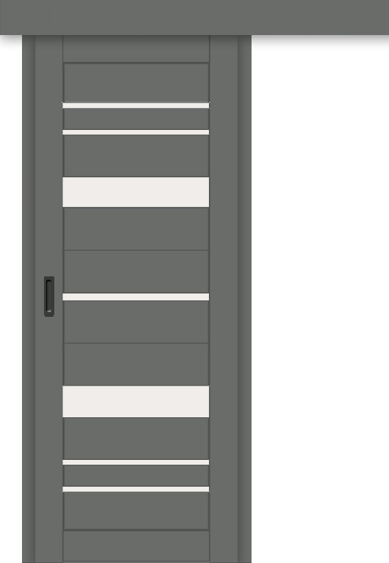 Межкомнатная дверь-купе ДП DIM I-16к Graphite Matt / Сатинато Белый