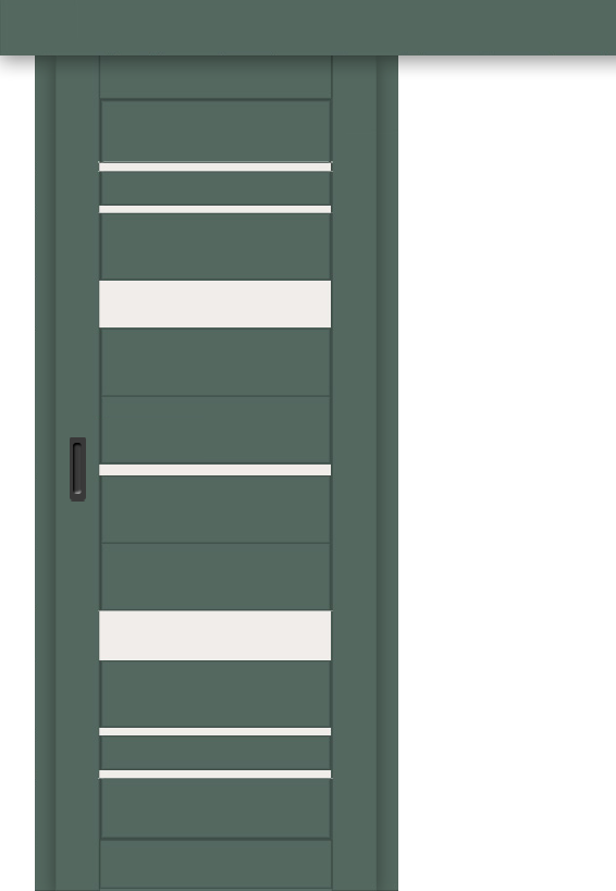 Межкомнатная дверь-купе ДП DIM I-16к Seagrass Matt / Сатинато Белый