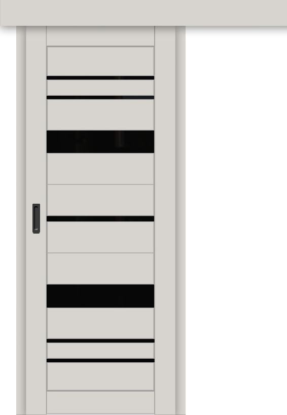 Межкомнатная дверь-купе ДП DIM I-16к Silk Matt / Lacobel Black