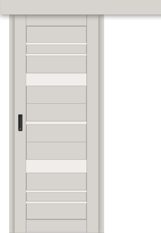 Межкомнатная дверь-купе ДП DIM I-16к Silk Matt / Сатинато Белый