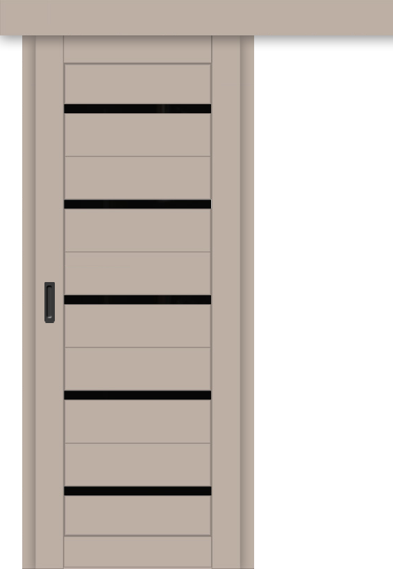 Межкомнатная дверь-купе ДП DIM I-1к Dune Matt / Lacobel Black