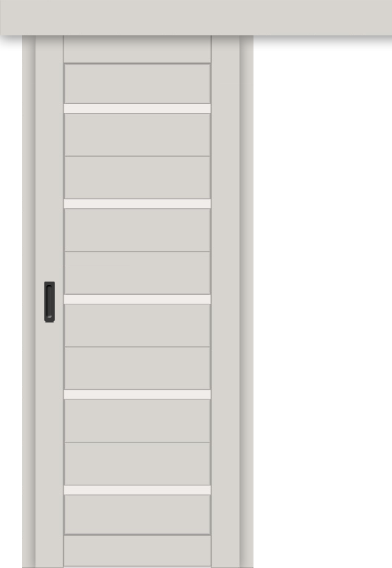 Межкомнатная дверь-купе ДП DIM I-1к Silk Matt / Сатинато Белый