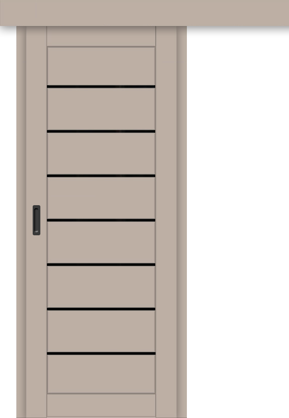 Межкомнатная дверь-купе ДП DIM I-3к Dune Matt / Lacobel Black