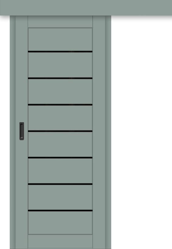 Межкомнатная дверь-купе ДП DIM I-3к Gloomy sky Matt / Lacobel Black