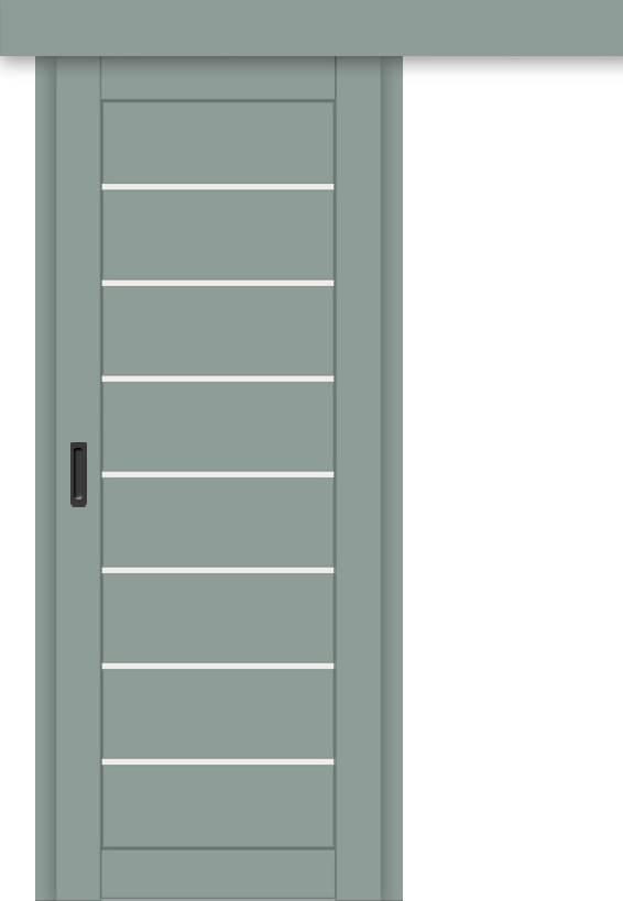 Межкомнатная дверь-купе ДП DIM I-3к Gloomy sky Matt / Сатинато Белый