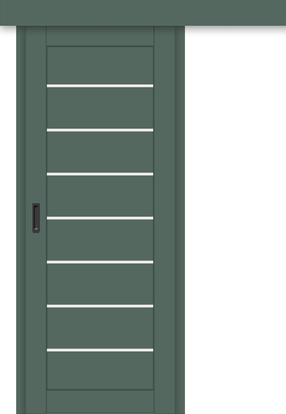 Межкомнатная дверь-купе ДП DIM I-3к Seagrass Matt / Сатинато Белый