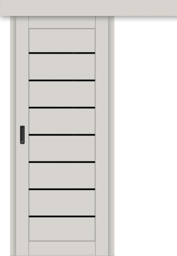 Межкомнатная дверь-купе ДП DIM I-3к Silk Matt / Lacobel Black