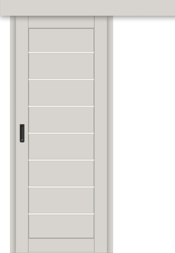 Межкомнатная дверь-купе ДП DIM I-3к Silk Matt / Сатинато Белый