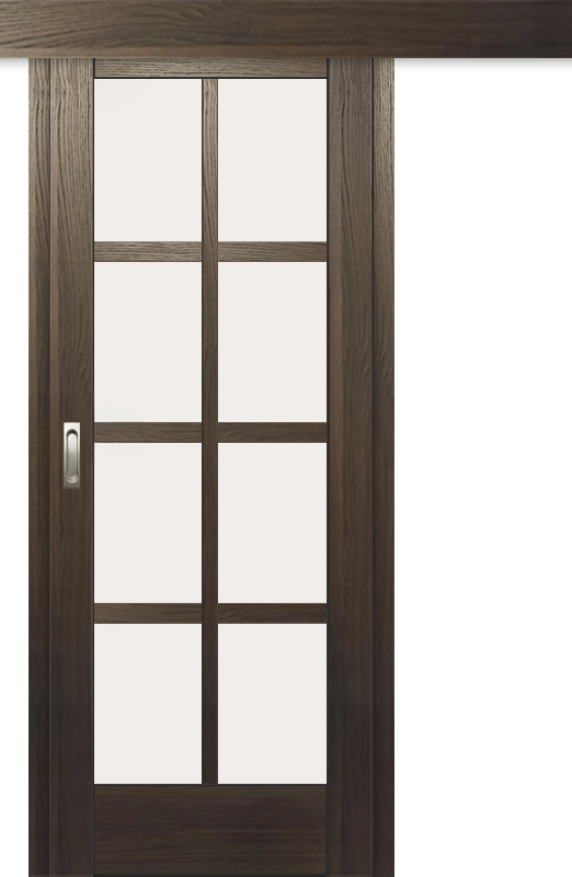 Межкомнатная дверь-купе ДП DIM I-14к Choco Wood Сатинато Белый