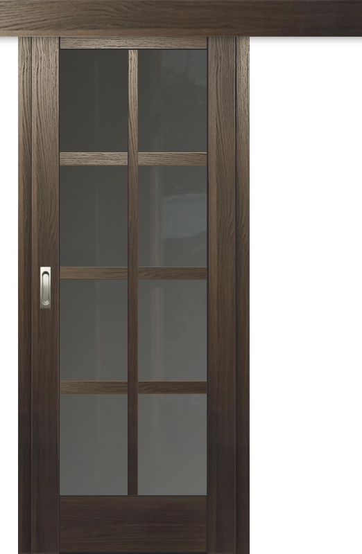 Межкомнатная дверь-купе ДП DIM I-14к Choco Wood Сатинато Графит