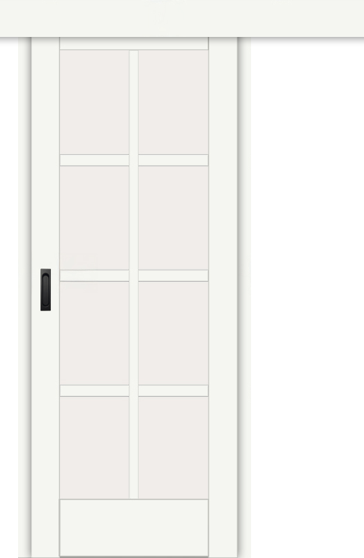 Межкомнатная дверь-купе ДП DIM I-14к Crystal Matt Сатинато Белый