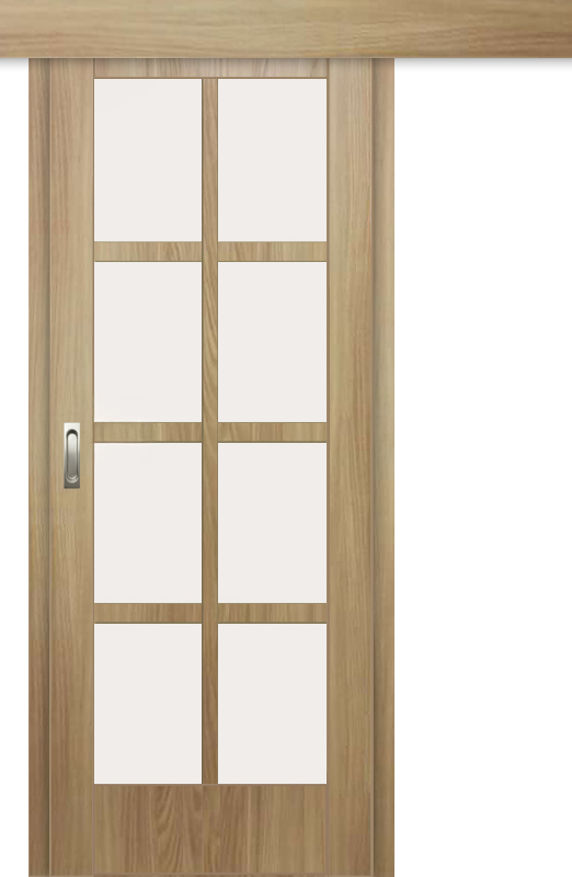 Межкомнатная дверь-купе ДП DIM I-14к Sandy Wood Сатинато Белый