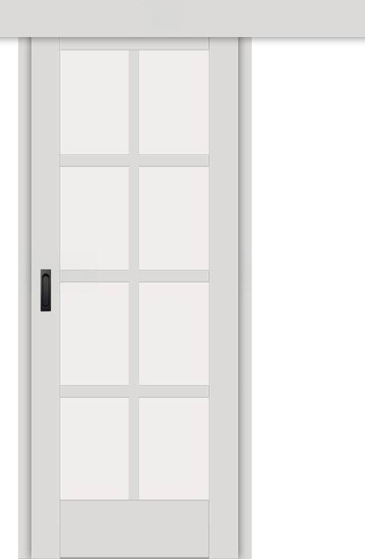 Межкомнатная дверь-купе ДП DIM I-14к Smoky Matt Сатинато Белый
