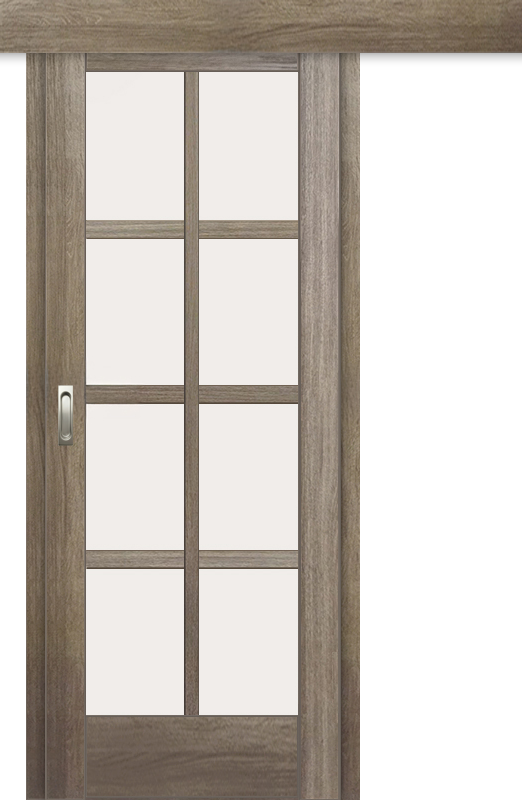 Межкомнатная дверь-купе ДП DIM I-14к Taupe Wood Сатинато Белый