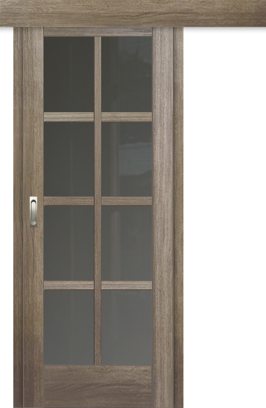 Межкомнатная дверь-купе ДП DIM I-14к Taupe Wood Сатинато Графит