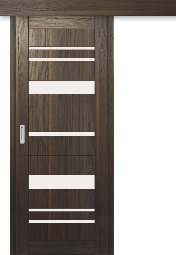 Межкомнатная дверь-купе ДП DIM I-16к Choco Wood / Сатинато Белый