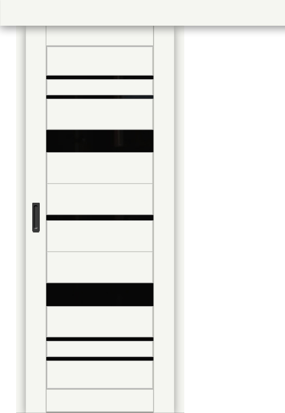 Межкомнатная дверь-купе ДП DIM I-16к Crystal Matt / Lacobel Black