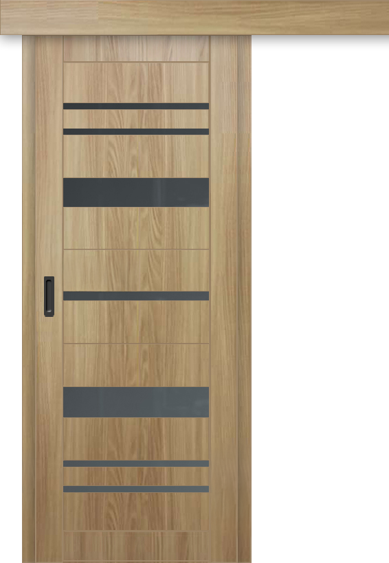 Межкомнатная дверь-купе ДП DIM I-16к Sandy Wood / Сатинато Графит