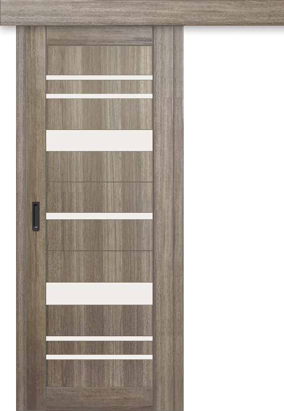 Межкомнатная дверь-купе ДП DIM I-16к Taupe Wood / Сатинато Белый