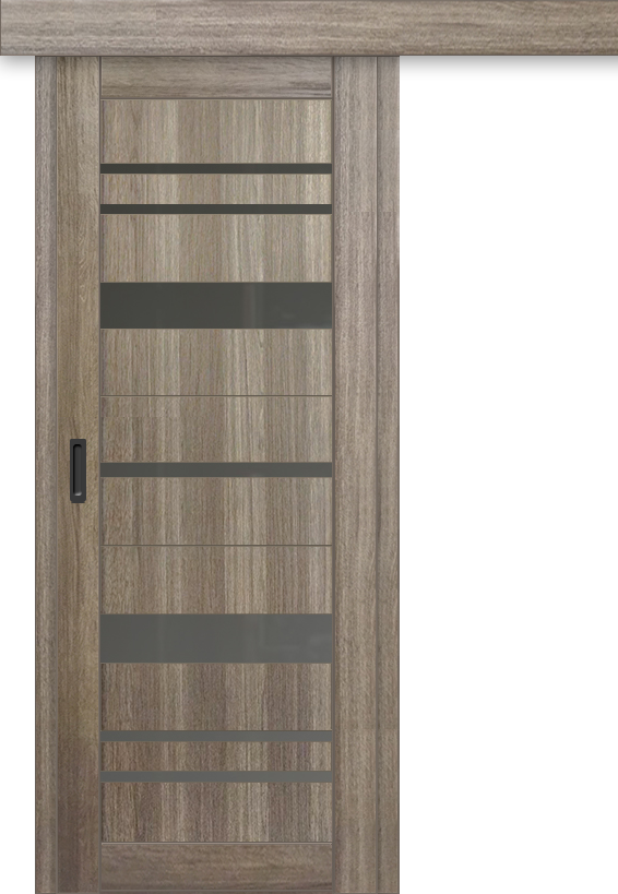 Межкомнатная дверь-купе ДП DIM I-16к Taupe Wood / Сатинато Графит