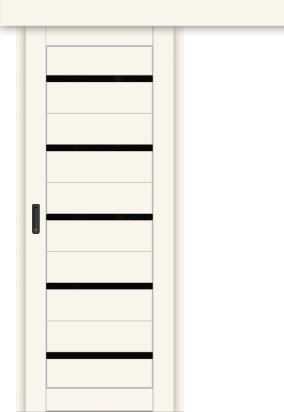 Межкомнатная дверь-купе ДП DIM I-1к Angel Matt / Lacobel Black