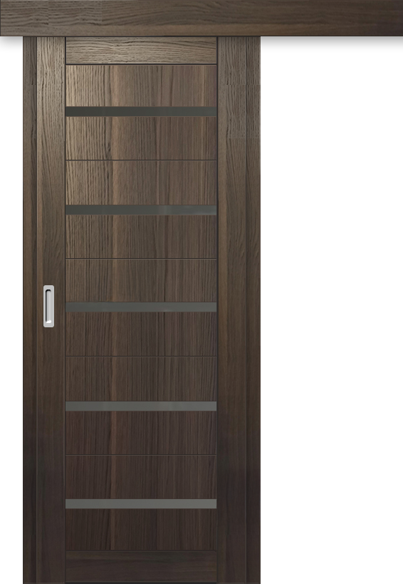 Межкомнатная дверь-купе ДП DIM I-1к Choco Wood / Сатинато Графит