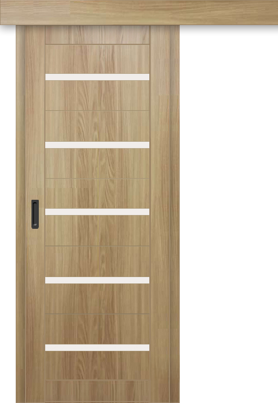 Межкомнатная дверь-купе ДП DIM I-1к Sandy Wood / Сатинато Белый