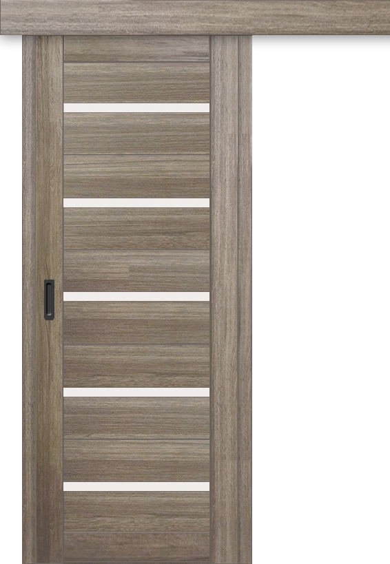 Межкомнатная дверь-купе ДП DIM I-1к Taupe Wood / Сатинато Белый