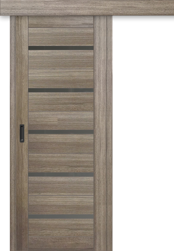 Межкомнатная дверь-купе ДП DIM I-1к Taupe Wood / Сатинато Графит