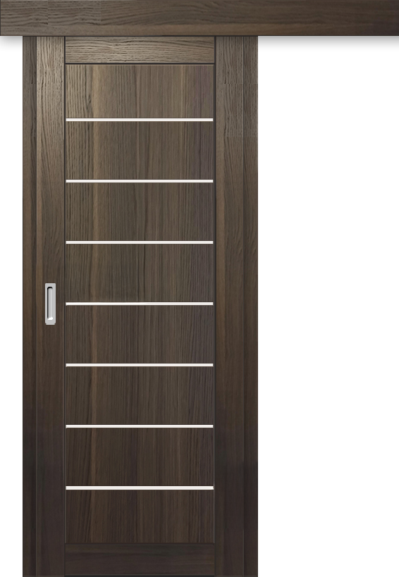 Межкомнатная дверь-купе ДП DIM I-3к Choco Wood / Сатинато Белый