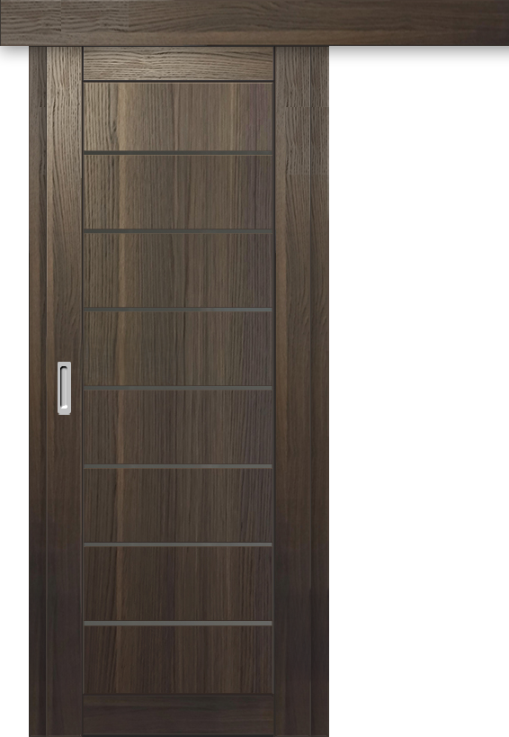 Межкомнатная дверь-купе ДП DIM I-3к Choco Wood / Сатинато Графит