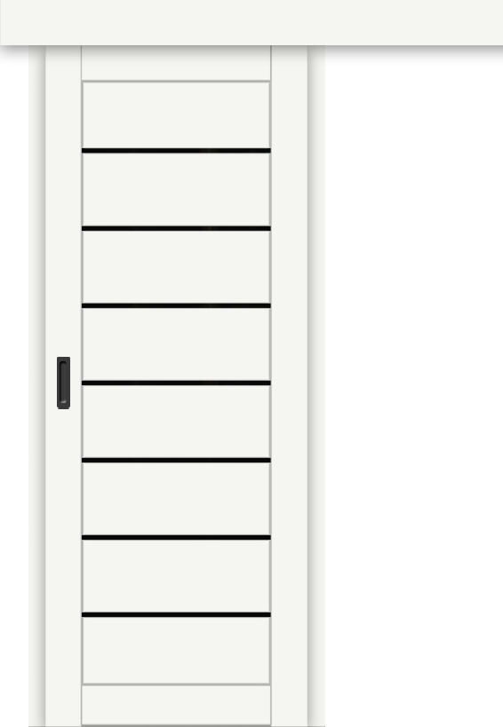 Межкомнатная дверь-купе ДП DIM I-3к Crystal Matt / Lacobel Black