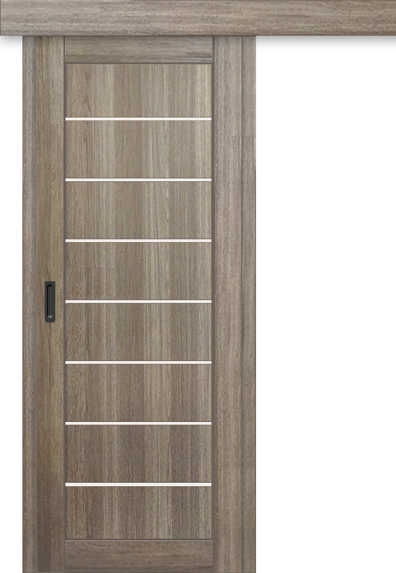 Межкомнатная дверь-купе ДП DIM I-3к Taupe Wood / Сатинато Белый