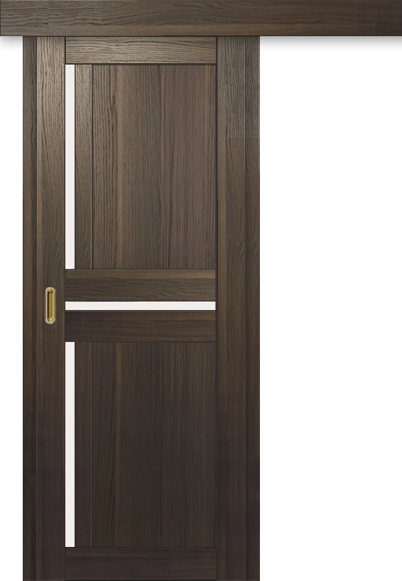 Межкомнатная дверь-купе ДП DIM I-5.1к Choco Wood / Сатинато Белый