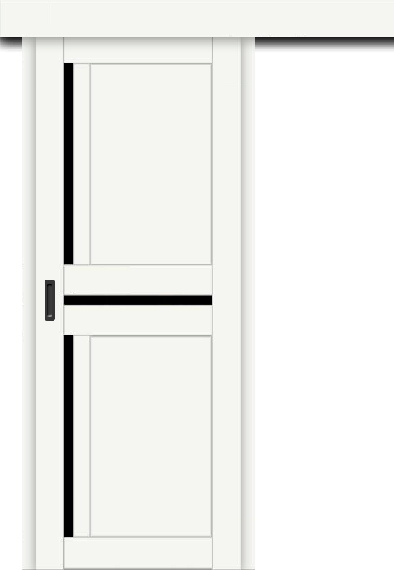 Межкомнатная дверь-купе ДП DIM I-5.1к Crystal Matt / Lacobel Black