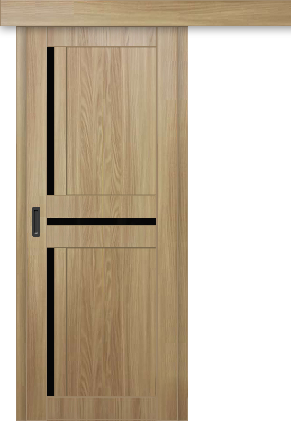 Межкомнатная дверь-купе ДП DIM I-5.1к Sandy Wood / Lacobel Black