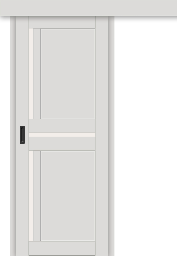 Межкомнатная дверь-купе ДП DIM I-5.1к Smoky Matt / Сатинато Белый