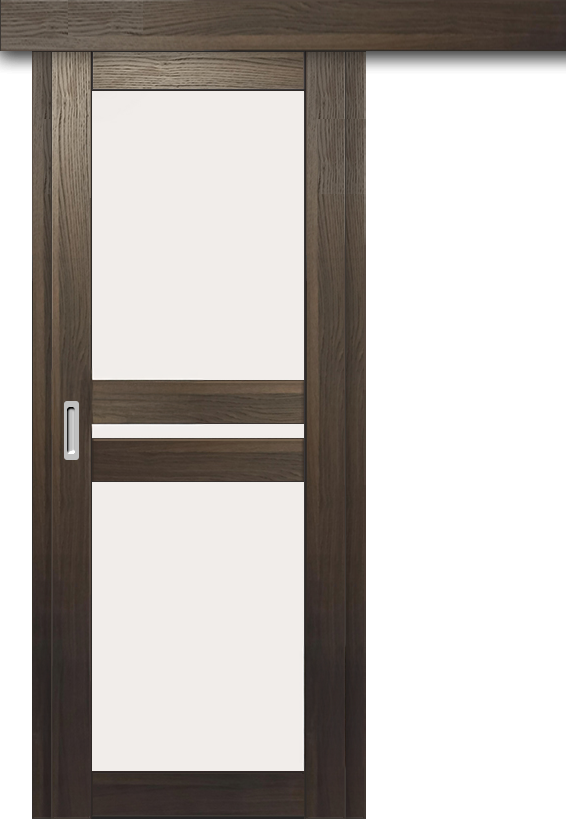Межкомнатная дверь-купе ДП DIM I-7к Choco Wood / Сатинато Белый