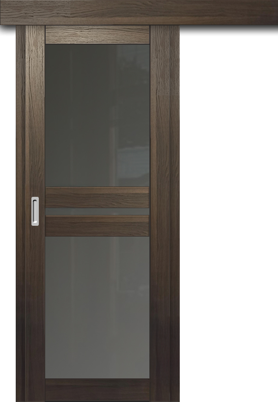 Межкомнатная дверь-купе ДП DIM I-7к Choco Wood / Сатинато Графит