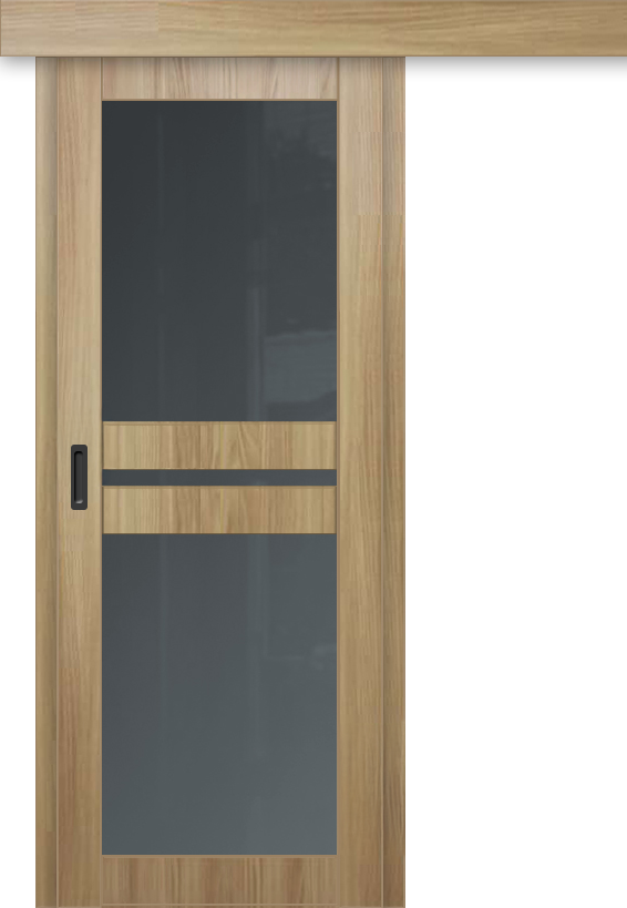 Межкомнатная дверь-купе ДП DIM I-7к Sandy Wood / Сатинато Графит