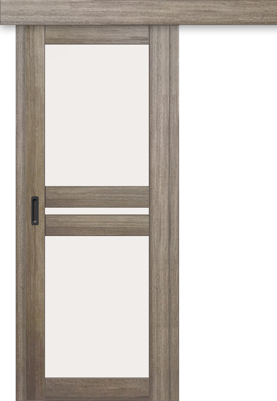 Межкомнатная дверь-купе ДП DIM I-7к Taupe Wood / Сатинато Белый