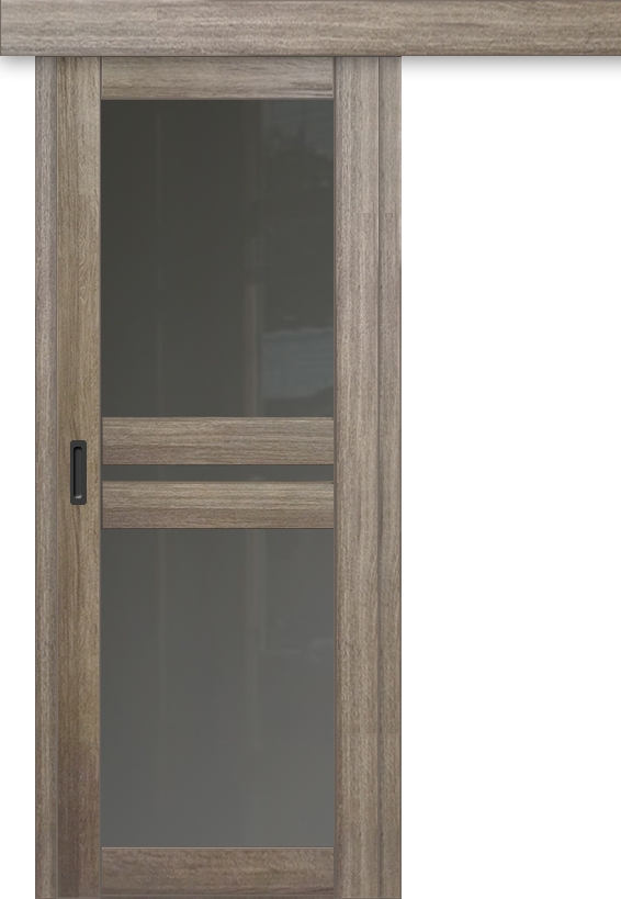 Межкомнатная дверь-купе ДП DIM I-7к Taupe Wood / Сатинато Графит