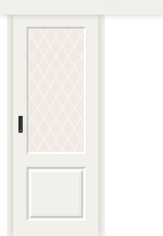 Межкомнатная дверь-купе Скинни-13к Whitey / White Crystal