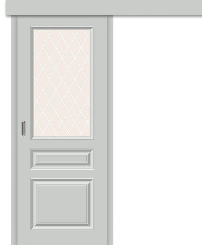 Межкомнатная дверь-купе Скинни-15.1к Grace / White Crystal