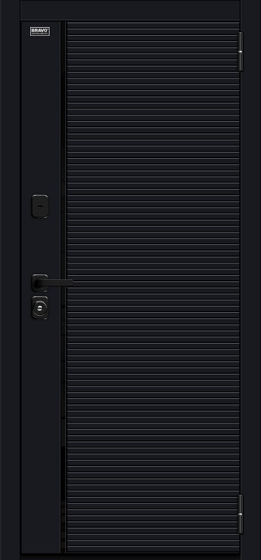 Металлическая дверь Лайнер-3 Total Black/Off-white