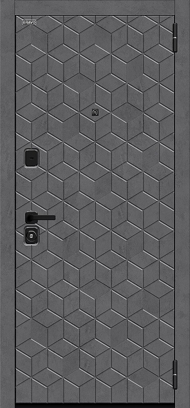 Металлическая дверь Кьюб (RBE) Slate Art/Snow Art