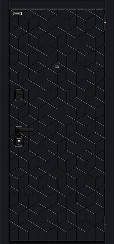 Металлическая дверь Кьюб (RBE) Total Black/Super White