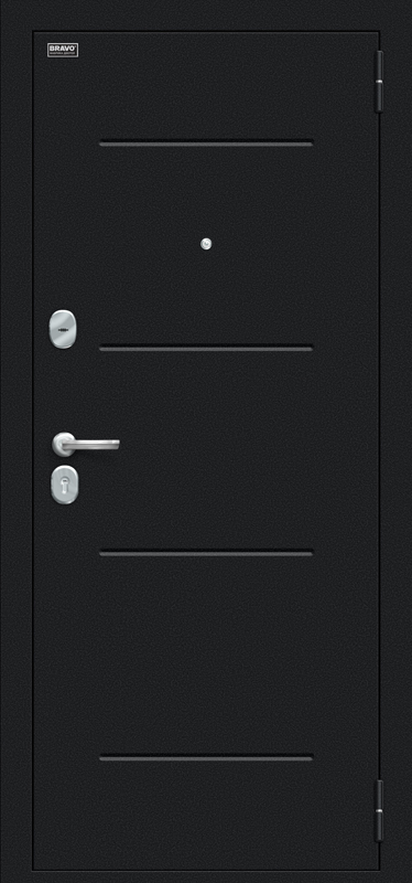 Металлическая дверь Лайн Букле чёрное/Wenge Veralinga
