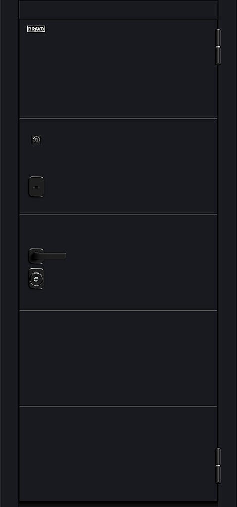 Металлическая дверь Флэт/SBlack Black Shell/White Silk