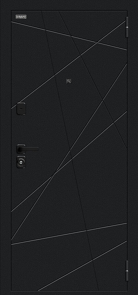 Металлическая дверь Граффити-5/SBlack Букле чёрное/Snow Art